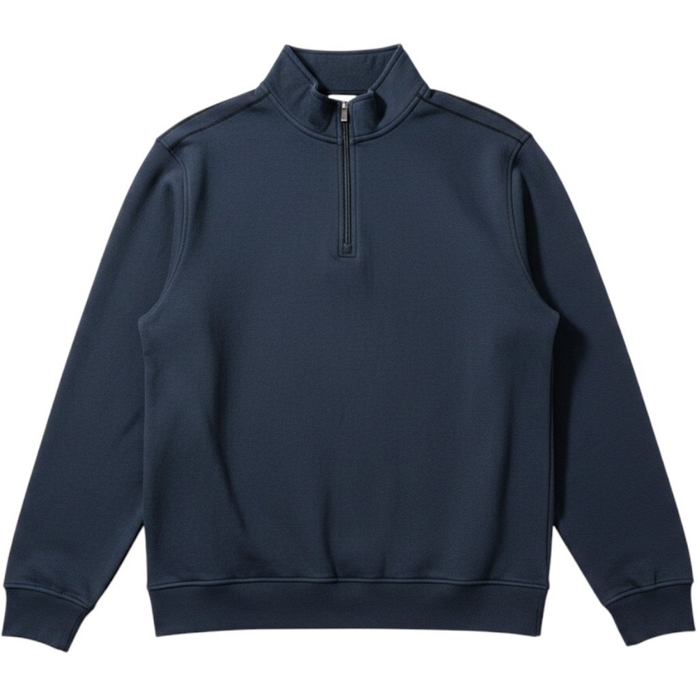 Van Heusen Flex Quarter 1/4 Zip Navy Blue Fleece Pullover Sweatshirt - XXL